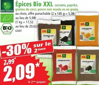 Norma Épices Bio XXL curcuma, paprika, graines de carvi, poivre noir moulu ou en grains offre