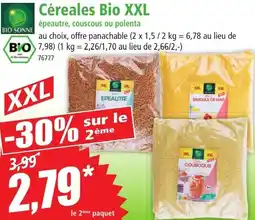 Norma Céreales Bio XXL épeautre, couscous ou polenta offre