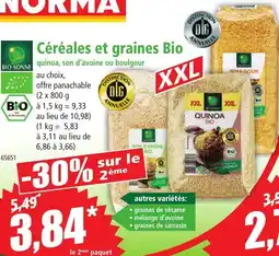 Norma Céréales et graines Bio quinoa, son d'avoine ou boulgour offre