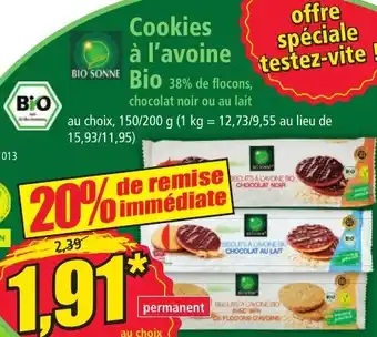 Norma Cookies à l'avoine BIO 38% de flocons, chocolat noir ou au lait offre