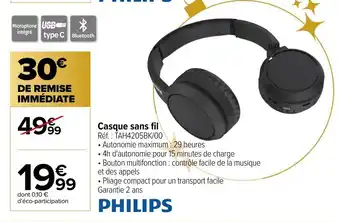 Carrefour Casque Sans Fil offre