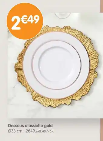 b&m Dessous d'assiette gold offre