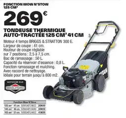 Brico Dépôt TITAN Tondeuse thermique auto-tractée 125 cm³ 41 cm offre