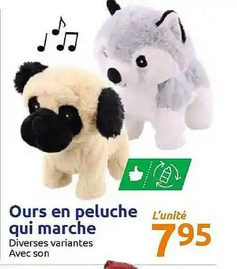 Action Ours En Peluche Qui Marche offre