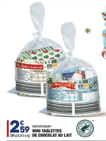 ALDI Mini Tablettes De Chocolat Au Lait Wintertraum offre