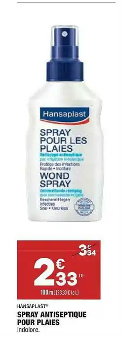 ALDI Spray Antiseptique Pour Plaies Hansaplast offre