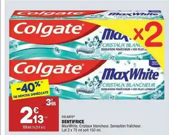ALDI Dentifrice Colgate offre