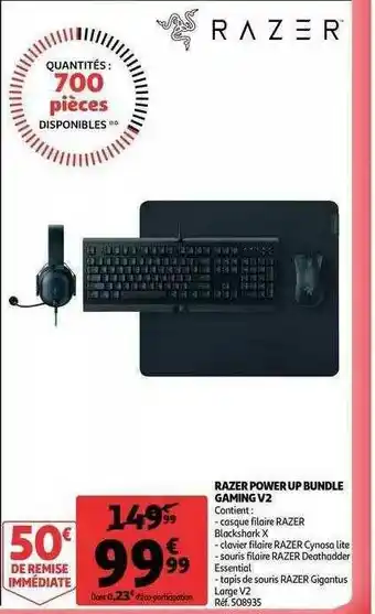 Auchan Razer Power Up Bundle Gaming V2 offre