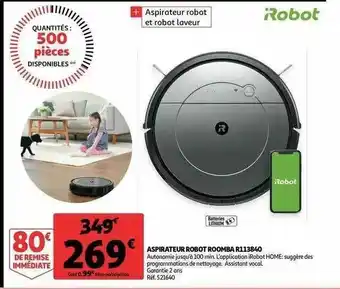 Auchan Aspirateur Robot Roomba R113840 offre