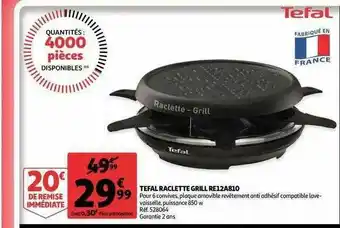 Auchan Tefal Raclette Grill Re12a810 offre