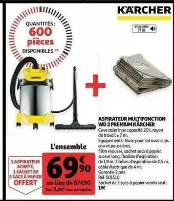 Auchan Aspirateur Multifonction Wd 2 Premium Kärcher offre