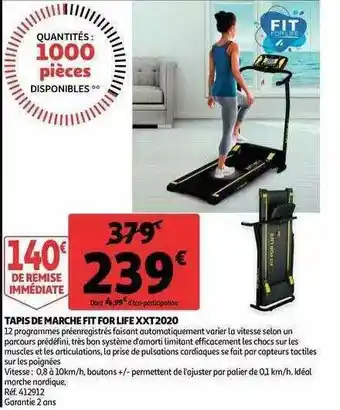 Auchan Tapis De Marche Fit For Life Xxt2020 offre