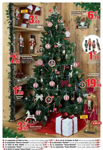Bazarland Couronne Père Noël Avec Branchage, Canne Sucre D'orge Scintillante, Le Personnage Casse-noisette, Lot De 4 Pinces offre