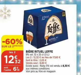 Bi1 Bière Rituel Leffe -60% Sur Le 2ème offre