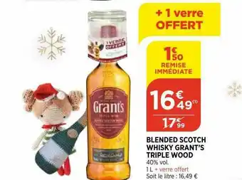 Bi1 Blended Scotch Whisky Grant's Triple Wood offre