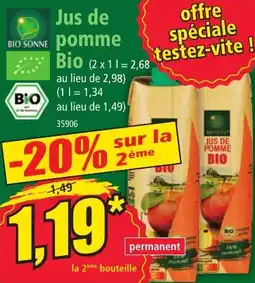 Norma Jus de pomme Bio offre