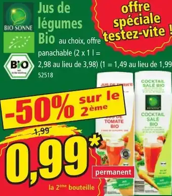 Norma Jus de légumes Bio offre