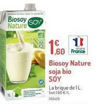 Botanic Biosoy Nature Soja Bio Soy offre