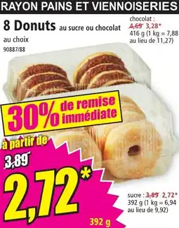 Norma 8 Donuts au sucre ou chocolat offre