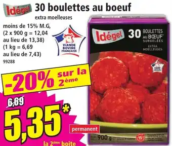 Norma Idégel 30 boulettes au boeuf extra moelleuses offre