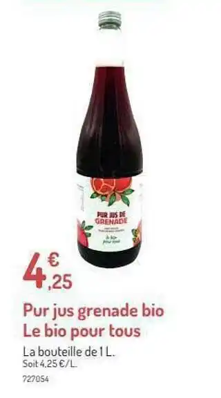 Botanic Pur Jus Grenade Bio Le Bio Pour Tous offre