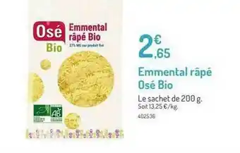 Botanic Emmental Râpé Osé Bio offre