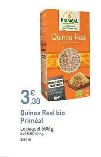 Botanic Quinoa Real Bio Priméal offre
