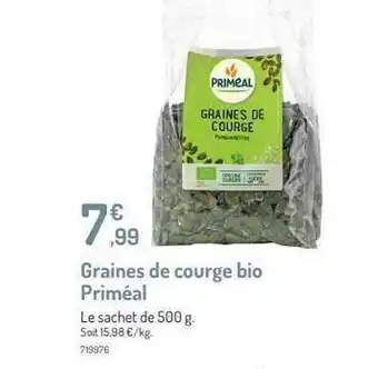 Botanic Graines De Courge Bio Priméal offre
