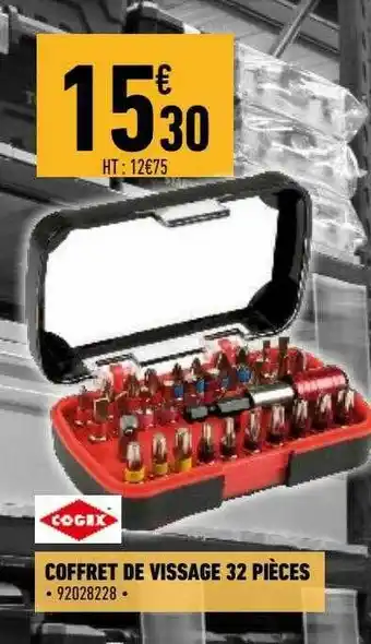 Brico Cash Coffret De Vissage 32 Pièces offre