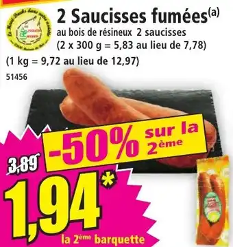 Norma 2 Saucisses fumées offre