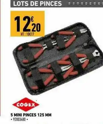 Brico Cash 5 Mini Pinces 125 Mm Cogex offre