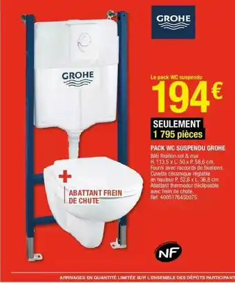 Brico Dépôt Pack Wc Suspendu Grohe offre