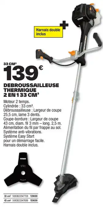 Brico Dépôt Debroussailleuse thermique 2 en 1 offre