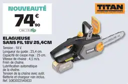 Brico Dépôt Titan elagueuse sans fil 18v offre