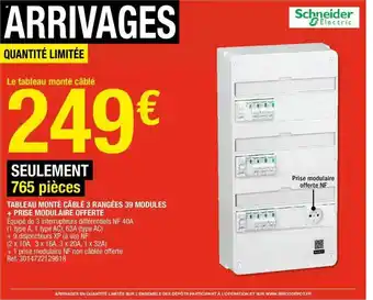 Brico Dépôt Tableau Monté Câblé 3 Rangées 39 Modules + Prise Modulaire Offerte offre