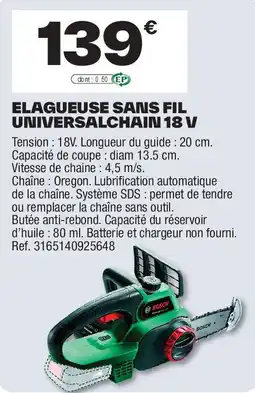 Brico Dépôt Elagueuse sans fil universalchain 18V offre