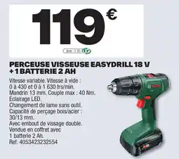 Brico Dépôt Perceuse visseuse easydrill 18V +1 batterie 2 ah offre