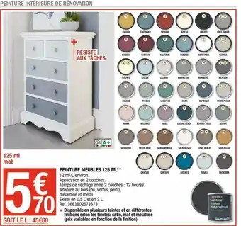 Brico Dépôt Peinture Meubles 125 Ml offre