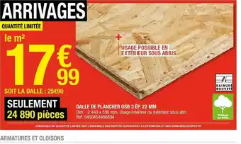 Brico Dépôt Dalle De Plancher Osb 3 ép. 22 Mm offre