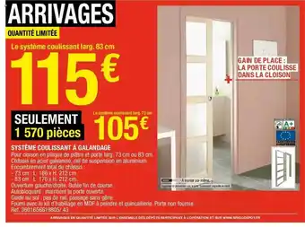 Brico Dépôt Système Coulissant à Galandage offre
