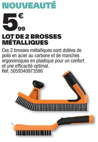 Brico Dépôt Lot de 2 brosses métalliques offre