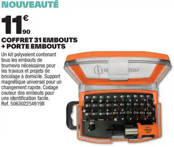 Brico Dépôt Coffret 31 embouts + porte embouts offre