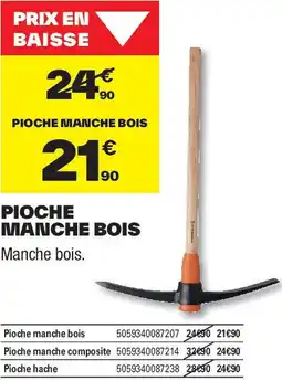 Brico Dépôt Pioche manche bois offre