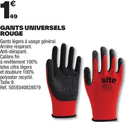 Brico Dépôt Gants universels rouge offre