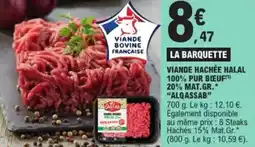 E.Leclerc Viande hachée halal 100% pur bœuf 20% mat.gr. alqassab offre