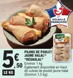 E.Leclerc Pilons de poulet jaune halal réghalal offre