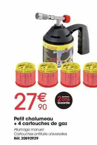 Brico Pro Petit Chalumeau + 4 Cartouches De Gaz offre