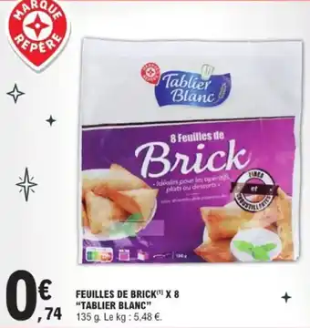 E.Leclerc Feuilles de brick x 8 tablier blanc offre