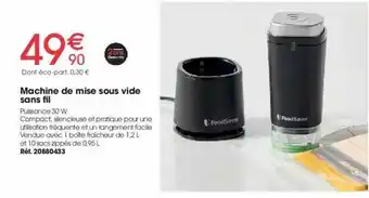 Brico Pro Machine De Mise Sous Vide Sans Fil offre