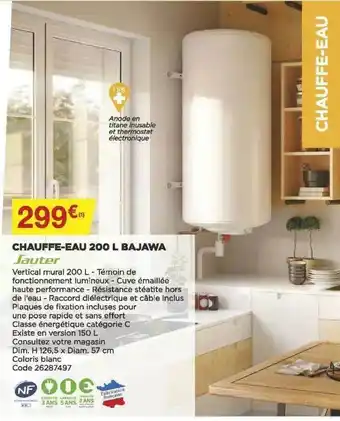 Bricomarché Chauffe-eau 200 L Bajawa Sauter offre